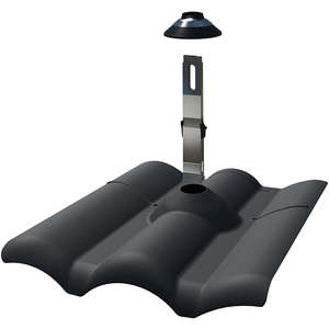 Cubierta Solar Pegasus W-Tile para Techos de Lámina con Cuchilla y Bota Metálica EPDM Galvanizada Negra PTX-WFB0 - Product Image 1