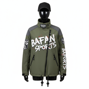 Veste Softshell pour femmes Imperméable Coupe-vent Vert olive Gris Panneaux d'épaule Logo personnalisé Transfert thermique Veste Softshell pour femmes - Product Image 1