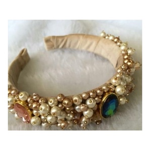 High Grade Design Wedding Pearl Flannel Handmade Hair Hoop Custom Women Hair Ornament Personality Bridal Pearl <b>Headband</b> - Product Image 1