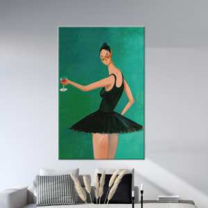 Décoration murale moderne : Tableau imprimé sur toile Kanye West Ballerina, encadré style galerie - Product Image 1