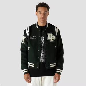 Nouvelle arrivée Veste bomber universitaire en chenille brodée pour hommes OEM créez vos propres vestes de style - Product Image 6