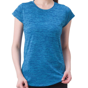 Camiseta para correr de algodón orgánico 100% para mujer, camisetas deportivas ajustadas ligeras transpirables sostenibles para mujer - Product Image 1