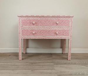 Tabouret en incrustation d'os Table de nuit design Table de chevet Table d'extrémité pour salon - Product Image 1