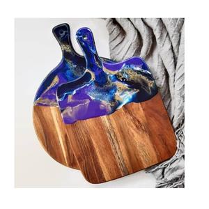 Tabla de cortar de madera de acacia, tabla de cortar queso de cocina de resina codificada por colores índice artesanal - Product Image 4