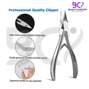 Cortauñas de acero inoxidable hechos a mano con cuchilla curva y apertura de mandíbula ancha, herramienta profesional y duradera para podología. - Product Image 2