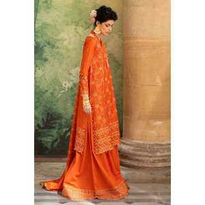 Conjunto de 3 Piezas para Mujer, Traje de Tela Bordado con Lentejuelas y Zari, con Dupatta Estampada en Oro y Laca DN-52041 - Product Image 3