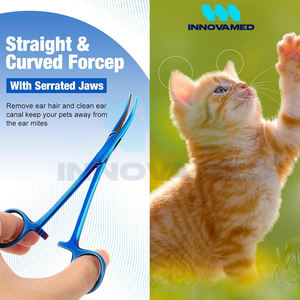 Alicates curvos rectos de acero inoxidable azul de buen proveedor Instrumentos quirúrgicos manuales reutilizables con soporte en línea - Product Image 6