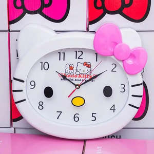 Horloge murale moderne à quartz Hello Kitty, décorative, en plastique, avec paysage, style Art Déco, pour la décoration de la maison - Product Image 2