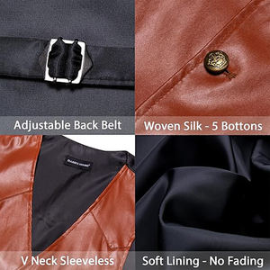 Gilet de costume en cuir véritable pour hommes gilet de cow-boy occidental décontracté col en V gilet léger de qualité supérieure sur mesure 2025 nouveau Style gilets - Product Image 6