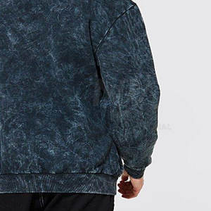 2025 Venta directa de fábrica Hombres Lavado ácido Sudadera Logotipo personalizado Lavado ácido sólido Sudadera para hombres - Product Image 5