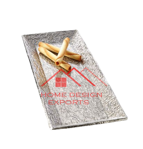 Bandeja de metal con acabado crudo de oro y plata cruda de metal de aluminio para uso doméstico en hoteles y restaurantes para servir alimentos - Product Image 6