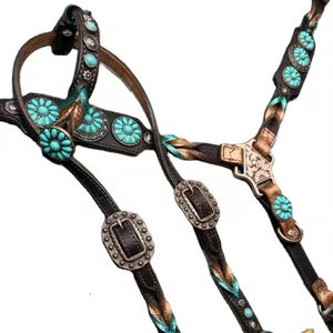 Haute qualité Western bride une oreille Headstall poitrine collier tressé tack ensemble au prix de gros - Product Image 1