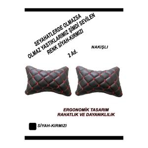Seggiolino auto compatibile Galaxy, cuscino collo auto striscia rossa 2 pezzi