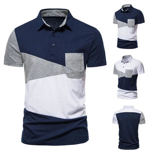 Polo décontracté pour homme 100% coton anti-rétrécissement anti-boulochage respirant sans plis à manches courtes tissu tricoté motif solide - Product Image 2