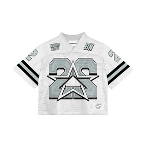 Nouvel arrivage de maillot américain en polyester de luxe Boxy Fit Drop Shoulder Graphic Vintage Sublimation Mesh - Product Image 1