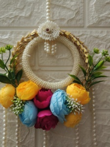 ศิลปะแขวนผนังลายดอกโบตั๋นทำด้วยมือแบบดั้งเดิมศิลปะหลากสีสำหรับตกแต่งบ้านและฉากหลังงานมีสไตล์พร้อมเสน่ห์แบบชาติพันธุ์ - Product Image 5