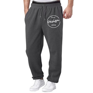 Pantalon de jogging en éponge française en coton lourd personnalisé de haute qualité brodé cordon de serrage 500 GSM pantalon de survêtement pour hommes - Product Image 4