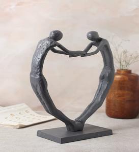 Modern Kissing Metallic Couple Figurine Sculpture Handmade Eco-Friendly Aluminum <b>Art</b> Preserving Tender Moment Connection - Product Image 5