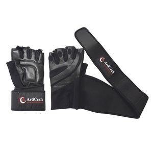 Gants de cyclisme de sport demi-doigts avec coussinet en gel en cuir synthétique antidérapant pour le fitness unisexe - Product Image 1