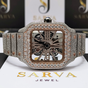 Igi ได้รับการรับรอง VVS Moissanite นาฬิกาควอตซ์สไตล์ฮิปฮอปสุดหรูทำจากสเตนเลสสตีลกำหนดเองได้ - Product Image 5