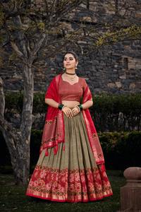 Lehenga choli & dupatta ด้วยกระดาษฟอยล์พิมพ์งานน่าสนใจเครื่องแต่งกายแฟชั่นที่กำลังมาแรง - Product Image 5