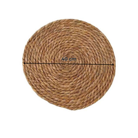 Nouveau design de set de table antidérapant en jacinthe d'eau tressée, imperméable, écologique, réutilisable, lavable et jetable pour la maison et la salle à manger