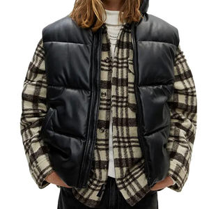 2025 Chaleco de cuero moderno para hombre sin mangas personalizado transpirable Hip Hop Streetwear invierno al aire libre moda chaleco - Product Image 6