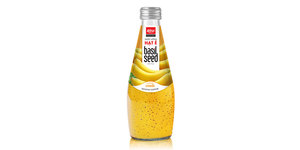 Venta al por mayor de bebida de semilla de albahaca natural con sabor a fruta de la Pasión 290ml botella de vidrio refrescante bebida de jugo saludable - Product Image 4