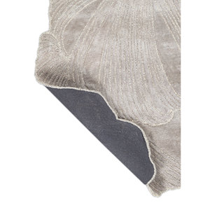 Tapis Infini abstrait en laine et viscose tufté à la main, gris et noir, Tra-15069, pour adolescents, pour l'entrée, le couloir ou le salon - Product Image 5