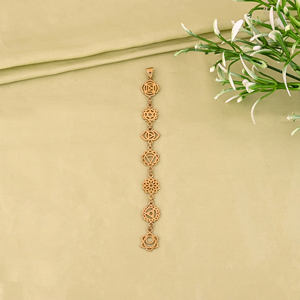 Colgante de Latón Chapado en Oro de Moda SEVAN CHAKRAS, Tamaño 125 mm, para Mujer - Product Image 2