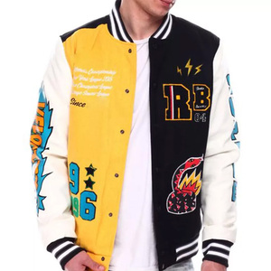 Vestes en laine de haute qualité avec patchs brodés et logos personnalisés Blousons bombardiers de baseball pour hommes et veste de baseball pour hommes - Product Image 1