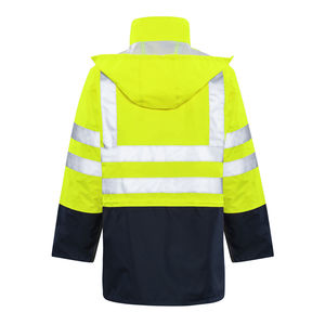 Men's Hi-Vis Waterproof Pullover Hooded <b>Safety</b> Jacket Windproof Insulated Workwear for <b>Outdoor</b> Construction Security Windproof - Product Image 2