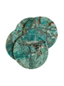 High Quality Amazonite Stone Coasters <b>Crystal</b> Drink Holder Handmade Feng Shui Carved <b>Craft</b> Natural Stone Healing Gift Wholesaler - Product Image 3