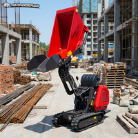 Mini-dumper sur chenilles compact Rhinoceros XN800, capacité de charge 800 kg, benne 260 litres, système de basculement hydraulique, haute efficacité pour le bâtiment