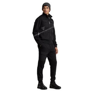 Ensemble de survêtement en molleton de coton noir pour homme, coupe oversize, avec cordon de serrage, logo personnalisé, haute qualité, idéal pour l'hiver, vente en gros - Product Image 1