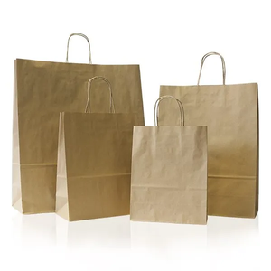 Handmade Brown Kraft Paper <b>Bags</b> Custom Logo Durable Classic Luxury Shopping <b>Bags</b> for <b>Clothing</b> <b>Packaging</b> Exhibition Promotion - Product Image 3