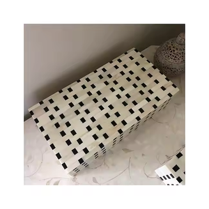 Cajas de incrustaciones de hueso Vintage personalizadas hechas a mano de madera natural incrustaciones de hueso joyería y caja de pañuelos para collar pulsera colgante - Product Image 1