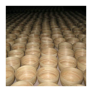 Bol de service en bambou fait à la main Style bois naturel Surface lisse Durable pour manger des collations à salade ou un cadeau de pendaison de crémaillère - Product Image 1