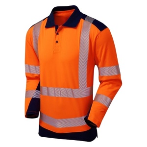 High Visibility Construction Reflective Work T-Shirts Polo Shirt Staff Uniform Polyester Safety Clothing Logo for Workers - Product Image 1