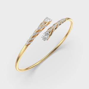 Brazalete de diamantes redondos y de pera para mujer, joyería fina de oro rosa Amarillo Blanco de 14 quilates - Product Image 4