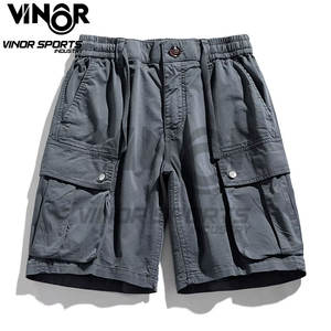 Pantalones cortos de algodón Cargo de verano para hombre, pantalones cortos informales con múltiples bolsillos, cintura elástica, pantalones para correr de primavera, pantalones cortos de playa y Joggers de moda - Product Image 6