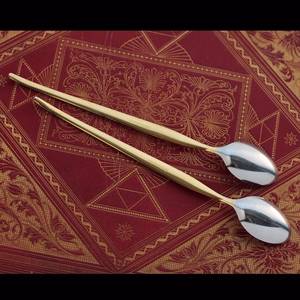 vintage gold <b>cocktail</b> <b>stirrer</b> set bar spoons for mixing drinks reusable stainless steel tools - Product Image 2