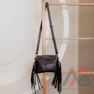 Cheveux usinés à la main sur la peau fourrure cuir frange sac à main femmes élégantes coloré outillage cuir sac à bandoulière taille idéale sacs à bandoulière - Product Image 5