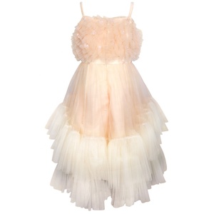 Mejor precio alta moda mano rebordear multicapa bebé niña tul vestido de fiesta blanco sin mangas estilo nublado-vestido nublado - Product Image 2