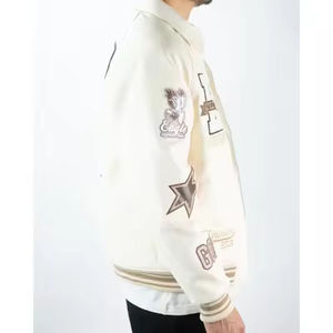 2025 Blouson aviateur Letterman surdimensionné avec logo personnalisé pour hommes veste universitaire de marque privée dans le meilleur matériau de style de rue - Product Image 3