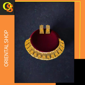 Super calidad collar pendientes conjunto con 22K chapado en oro hecho a mano las mujeres usan collar pendientes conjunto joyería - Product Image 2