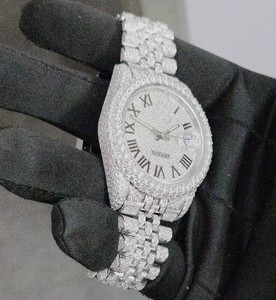 Luxury Men's Stainless Steel Analog Miyota Mechanical Movement Glass Diamond <b>Watch</b> VVS Clarity Iced Hip Hop Style Moissanite - Product Image 2