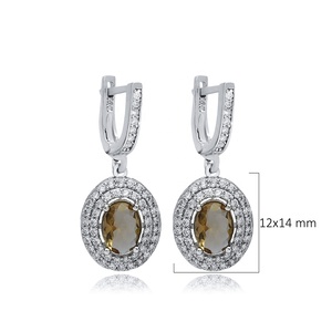 Pendientes colgantes geométricos de forma ovalada, cambio de Color de sultanita, joyería hecha a mano al por mayor, joyería de plata 925 - Product Image 2