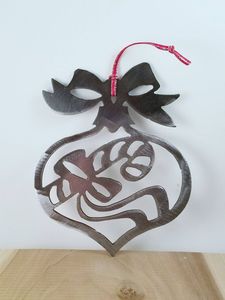 Ornements de Noël uniques faits à la main en métal de renne avec découpe complexe parfait pour la décoration rustique de la maison d'hiver - Product Image 6