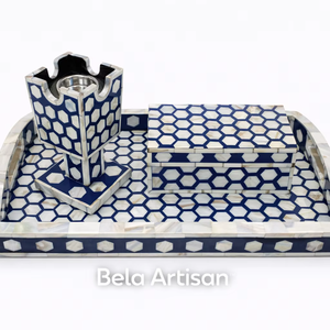 Ensemble de brûleurs Bakhoor Hexa Luxe avec incrustation en nacre Ensemble de plateaux de qualité supérieure 3 pièces - Product Image 1